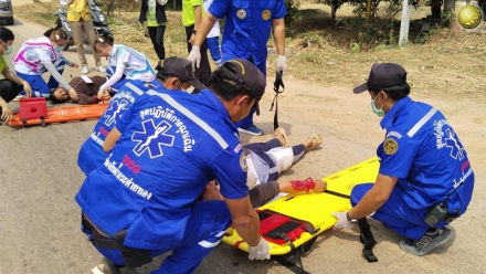 ร่วมซ้อมแผนรับอุบัติเหตุหมู่ ร่วมกับโรงพยาบาลพรานกระต่าย