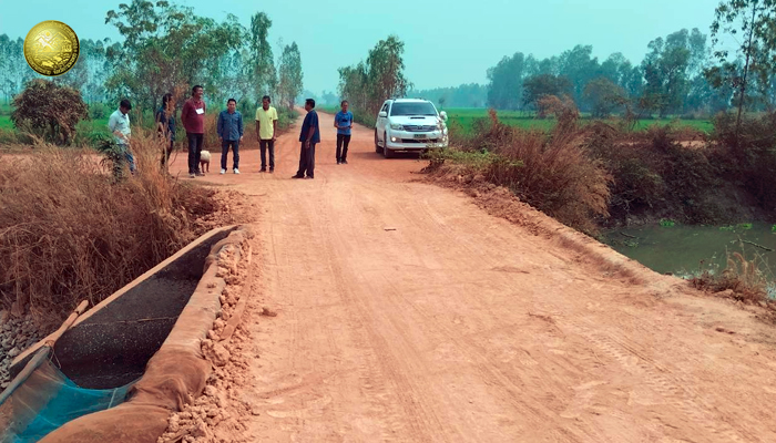 โครงการก่อสร้างสะพานทางข้ามทาง สายสระม่วง-คลองใหญ่ หมู่ที่ 7 บ้านนาถัง